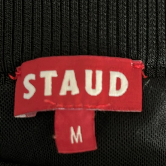 Staud Statement Pants High Rise Ribbed Viscose Flared Leg in Black - Size Medium - Picture 4 of 7